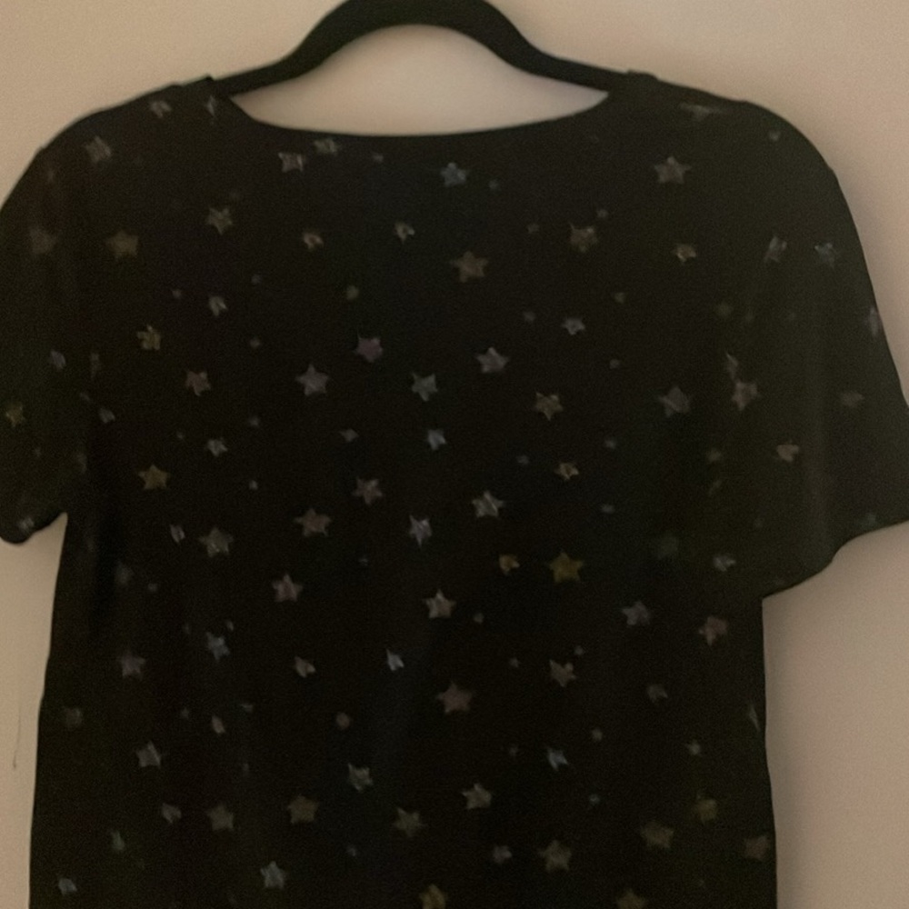 Black Star Patterned Top